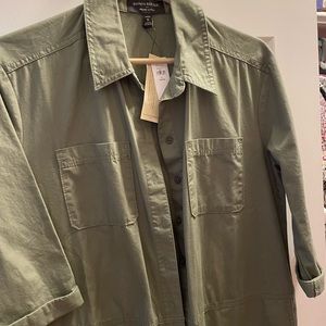 Banana Republic Boiler suit, organic cotton, Petite Small, Army Green Color.